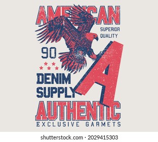 American eagle denim authentic  supply clothing graphic design. Vintage print artwork for fashion and others. 