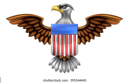 American Eagle Design with bald eagle of the United States with American flag shield