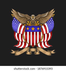 american eagle emblem illustration vector