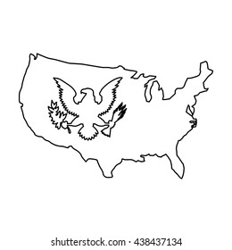 American eagle emblem isolated icon design