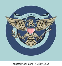 American Eagle Emblem Vector Illustration