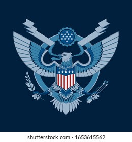 American Eagle Emblem Vector Illustration