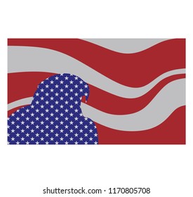 American eagle and flag