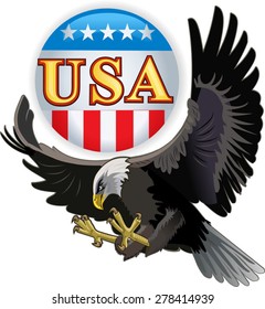 American eagle and flag
