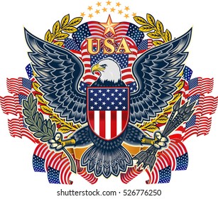 American eagle and flag
