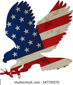 American eagle and flag