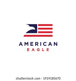 American eagle flag logo design vector icon template inspiration