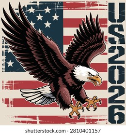american eagle with american flag vetor design