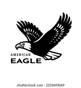 Águila americana en el logo de vuelo, símbolo.