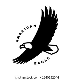 American eagle. Flying bird logo, simbol.