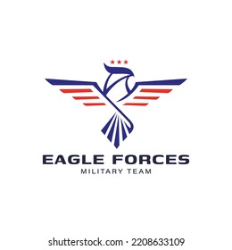 American eagle forces logo design vector concept for military team or tactical fighter