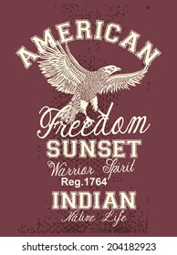 american eagle freedom style vector art