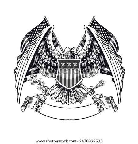 American Eagle hand drawn Illustration