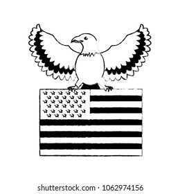 american eagle holding flag emblem national