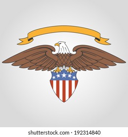 American Eagle Holding National Flag Shield Stock Vector (Royalty Free ...