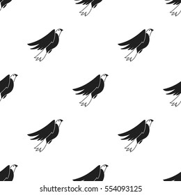 American eagle icon in black style isolated on white background. Patriot day pattern stock vector illustration.