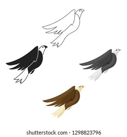 American eagle icon in cartoon style isolated on white background. Patriot day symbol stock vector illustration.