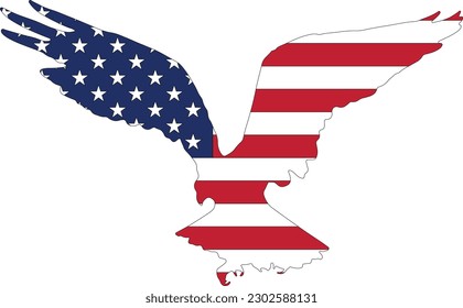 American eagle icon with american flag . vector