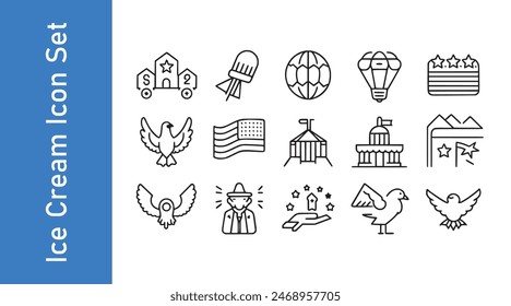 American eagle icon set with vector collections. 