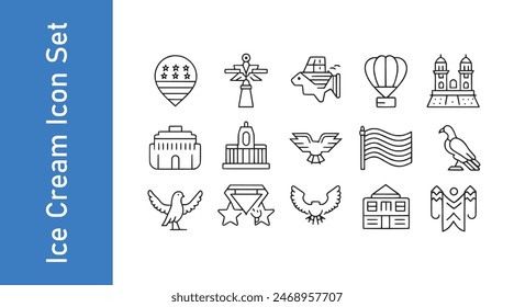 American eagle icon set with vector collections. 