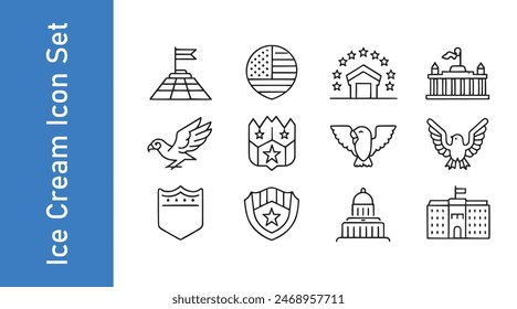 American eagle icon set with vector collections. 