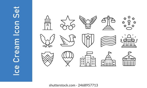 American eagle icon set with vector collections. 