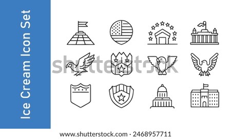 American eagle icon set with vector collections. 