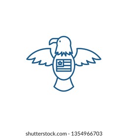 American eagle line icon concept. American eagle flat  vector symbol, sign, outline illustration.