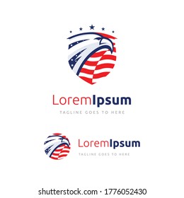 American Eagle logo design, Modern US eagle logo template.