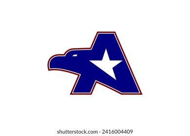 American Eagle logo in the shape of the letter A, suitable for National or Regional Branding, Fashion and Clothing, Sports and Teams, Military and Law Enforcement, Business Branding