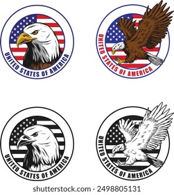 American eagle logo with USA flags
Vector of Classic American Eagle Shirt