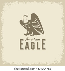 American eagle logo vector with the lettering light background