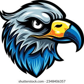 american eagle mascot blue vector