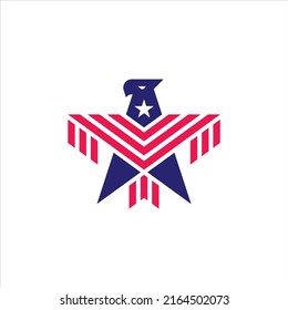 American eagle modern logo design icon vector. USA logo. Made in the USA. Eagle in the shape of a star.