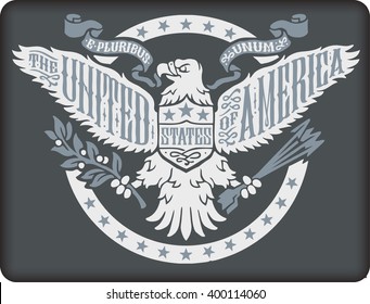 American eagle on grey background.