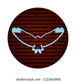 american eagle with open spread wings on brick wall