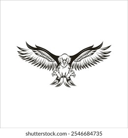 American eagle, outline eagle flying