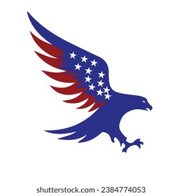 AMERICAN EAGLE PARTRIOTIC FLAT DESIGN