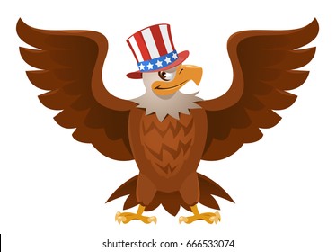 Cartoon Sparrow American Eagle Raise Their Stock Vector (Royalty Free ...