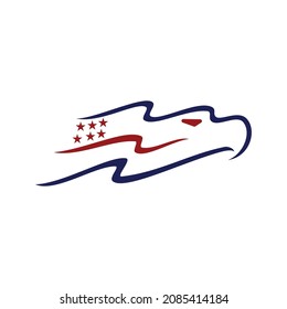 American Eagle Patriotic Illustration Icon Template