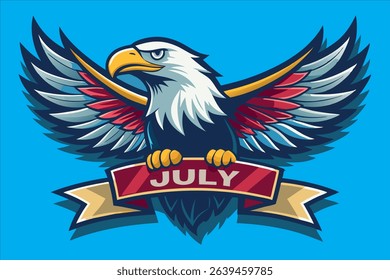 American Eagle Patriotic Illustration for Independence Day in July