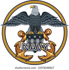 American Eagle Patriotic Logo with anchor