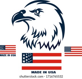 American Eagle Patriotic Logo. Eagle Head and Star Logo