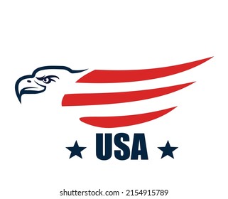 American Eagle Patriotic Logo. Eagle Head and Star Logo