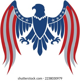 American Eagle Patriotic Logo. Eagle Head and Star Logo