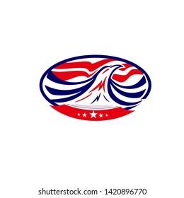 American Eagle Patriotic Logo Template. Eagle Logo Design use for your business. - Vector