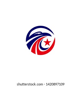 American Eagle Patriotic Logo Template. Eagle Logo Design use for your business. - Vector