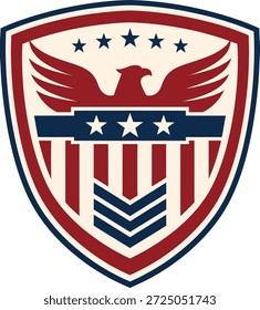 Amerikanischer Adler Schild Emblem mit patriotischem Abzeichen Design