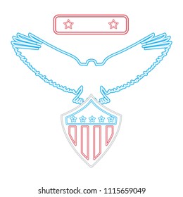 american eagle and shield flag emblem neon design
