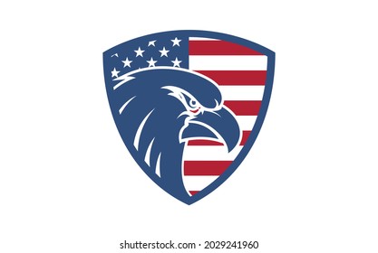 American eagle shield logo design vector